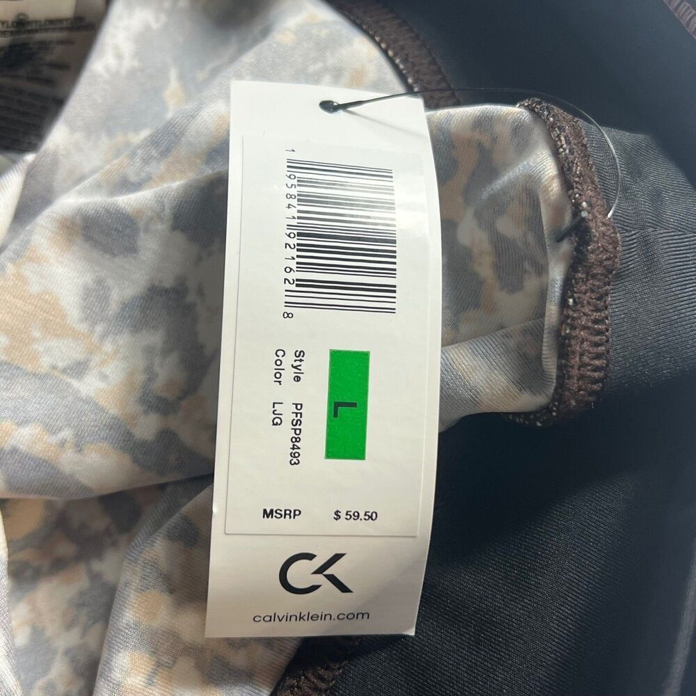 Calvin Klein Performance Leggings Animal Print Wick L Comfort Gym Activewear - Picture 2 of 13